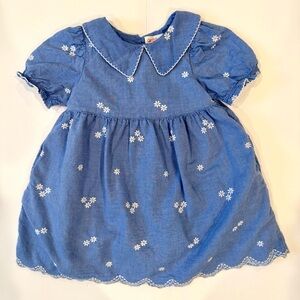 Cat & Jack Toddler Girls Dress with White Floral Embroidery - 4T